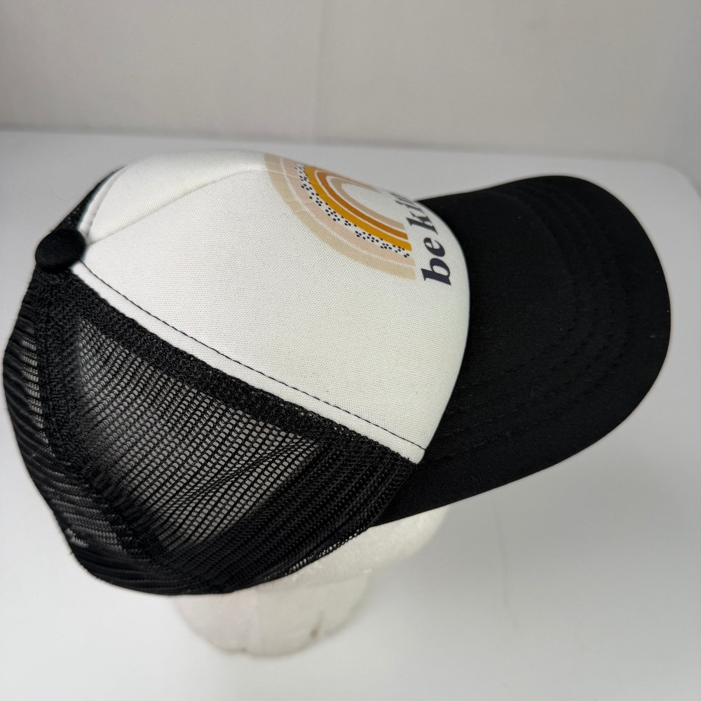 Be Kind TINY TRUCKER CO. Boys Hat Black White Rainbow Mesh Snapback Adjustable