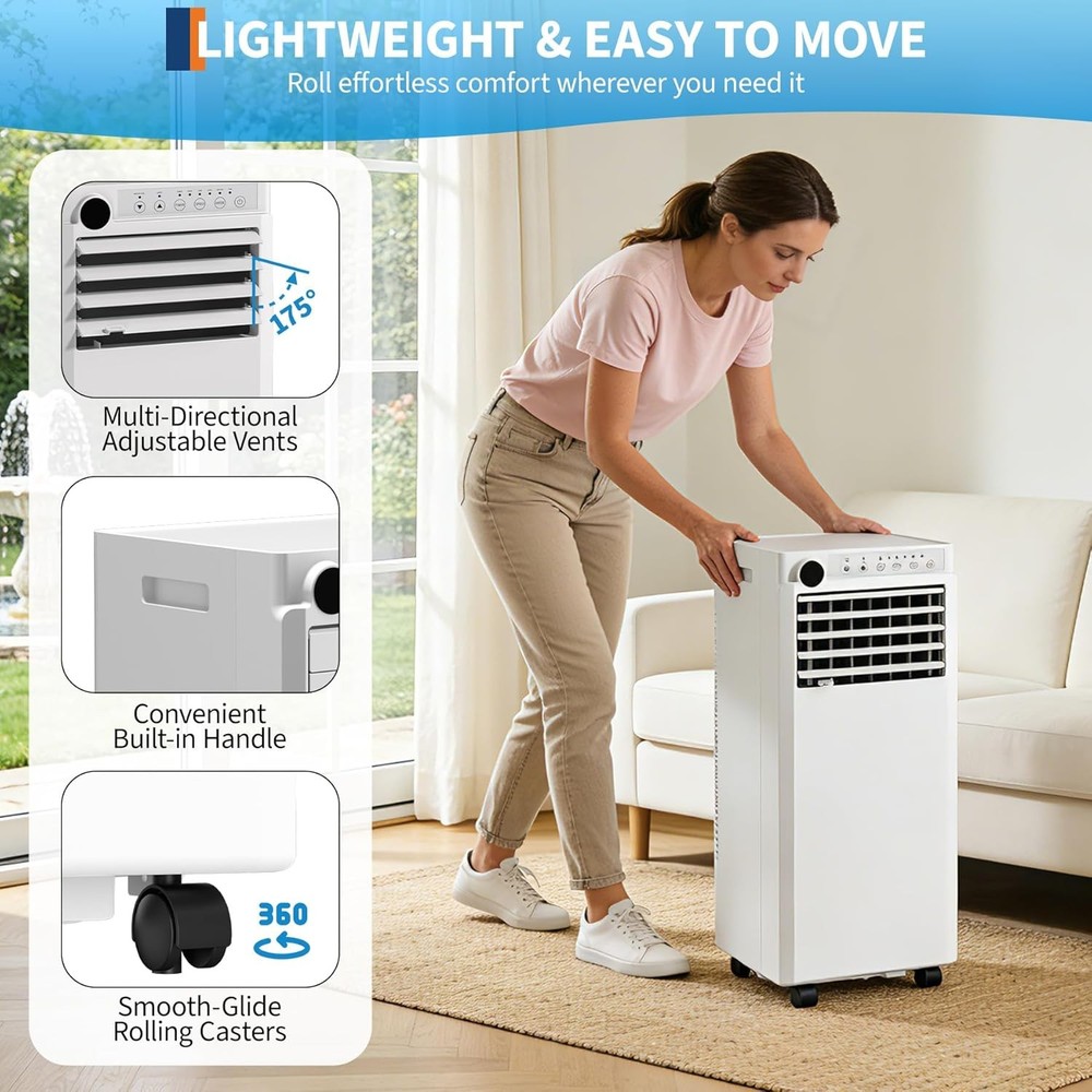 8000 BTU Portable Air Conditioner 3 in-1 Portable AC Unit with Remote Control