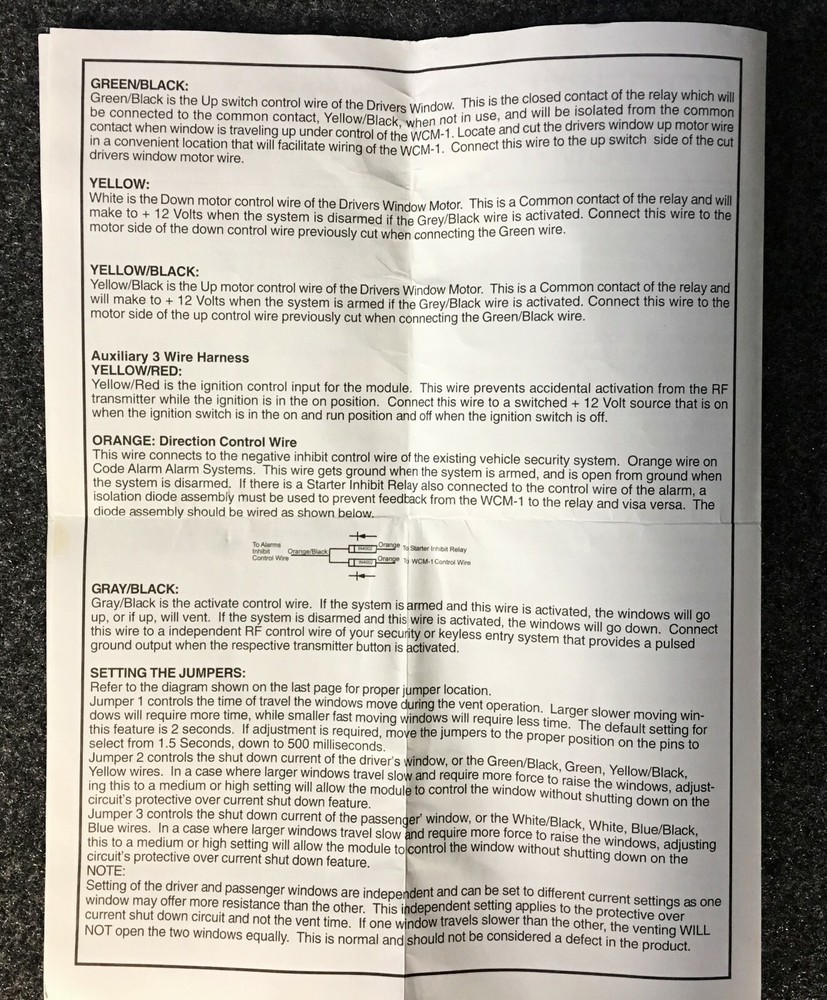 CODE ALARM WCM1 WINDOW CONTROL MODULE NEW