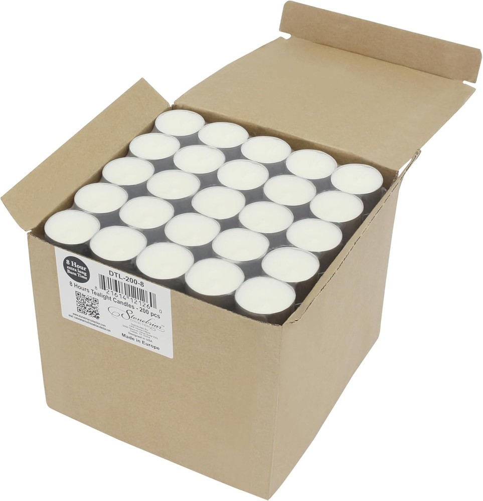 300 Pack Tea Light Candles - Unscented, 8 Hour Burn Time