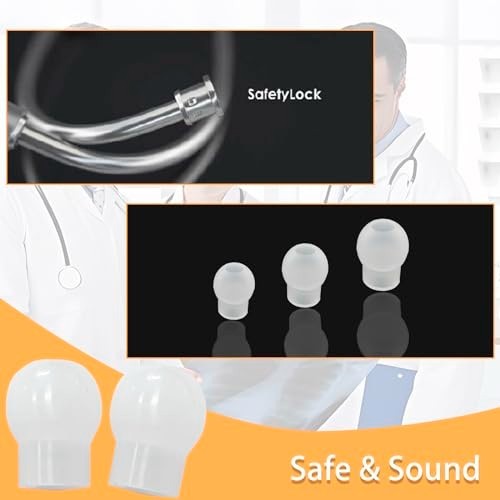 3 Pairs Silicone Stethoscope Ear Tips Replacement Earplugs, Soft & Comfortable E