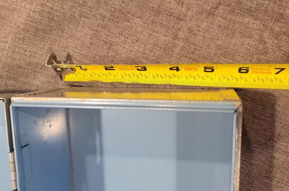 metal lock box and key 12" long