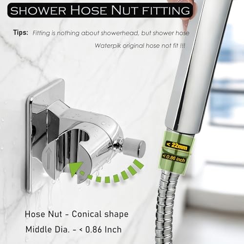 Handheld Shower Head Holder - No Drill - 360 Variable Adjustable - Tension Nut