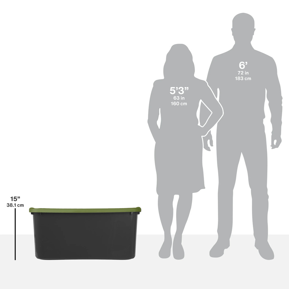 EZ Carry 30 Gallon Extra-Large Storage Bin, Plastic Storage Container with Full-