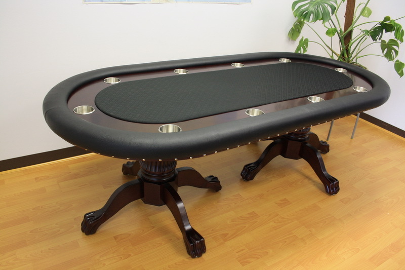10 Player Luxury MRC Poker Table MONARCH Black Solid Wood Legs