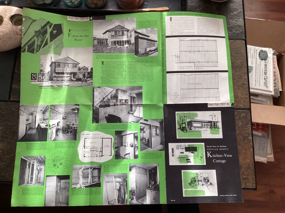 1952 Sketch Plans, Popular Home's Kitchen-View Cottage