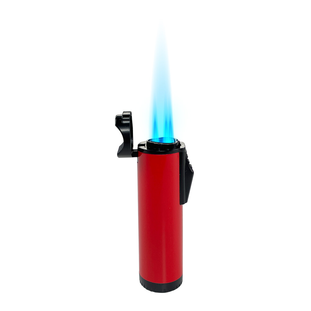 Triple Flame Cigar Top Holder Torch Lighter Flame Adjustable Butane Refillable
