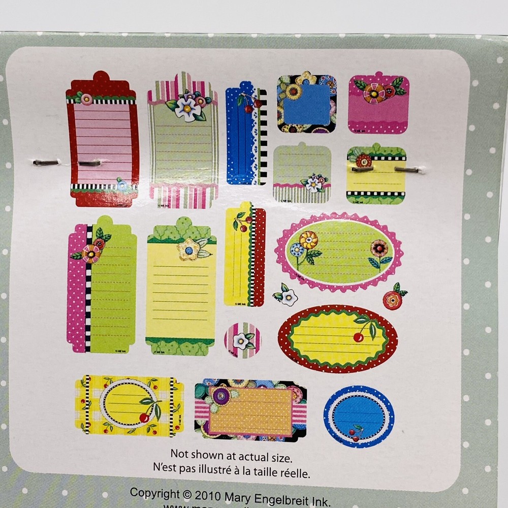MARY ENGELBREIT Chipboard Shapes 18 Count Multicolor Notes Flower Cherry 2010