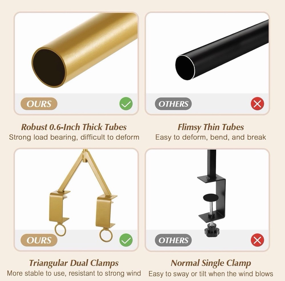 Adjustable Gold Tabletop Arch Stand