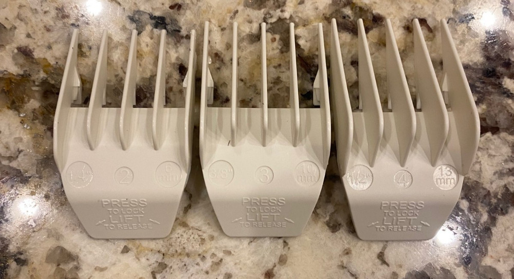 WAHL Peanut Clipper Guards Attachments (3) 2 3 4 Guide Comb White