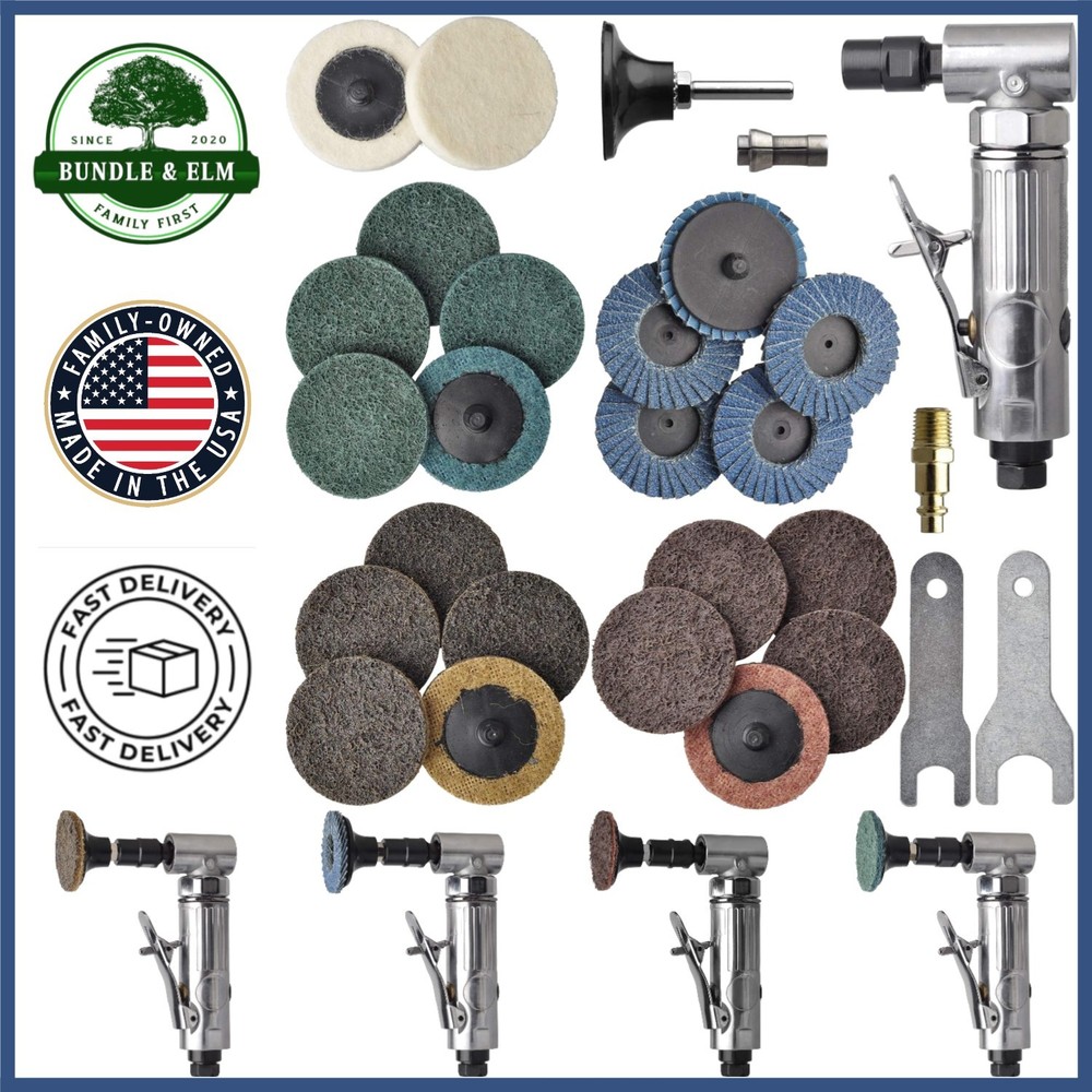 Compact 1/4 Inch Pneumatic Die Grinder with High-Speed Capability & Accessories