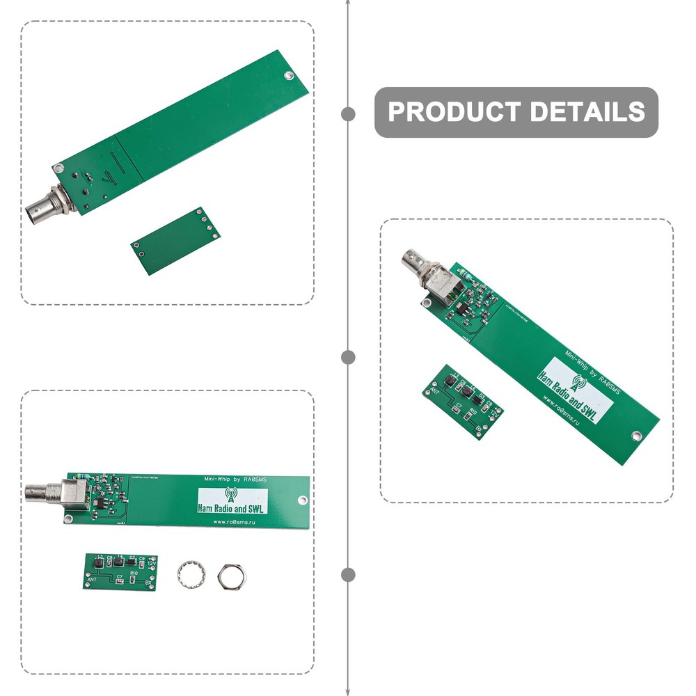Active Antenna Portable Use BNC Connector Easy Installation PCB Material