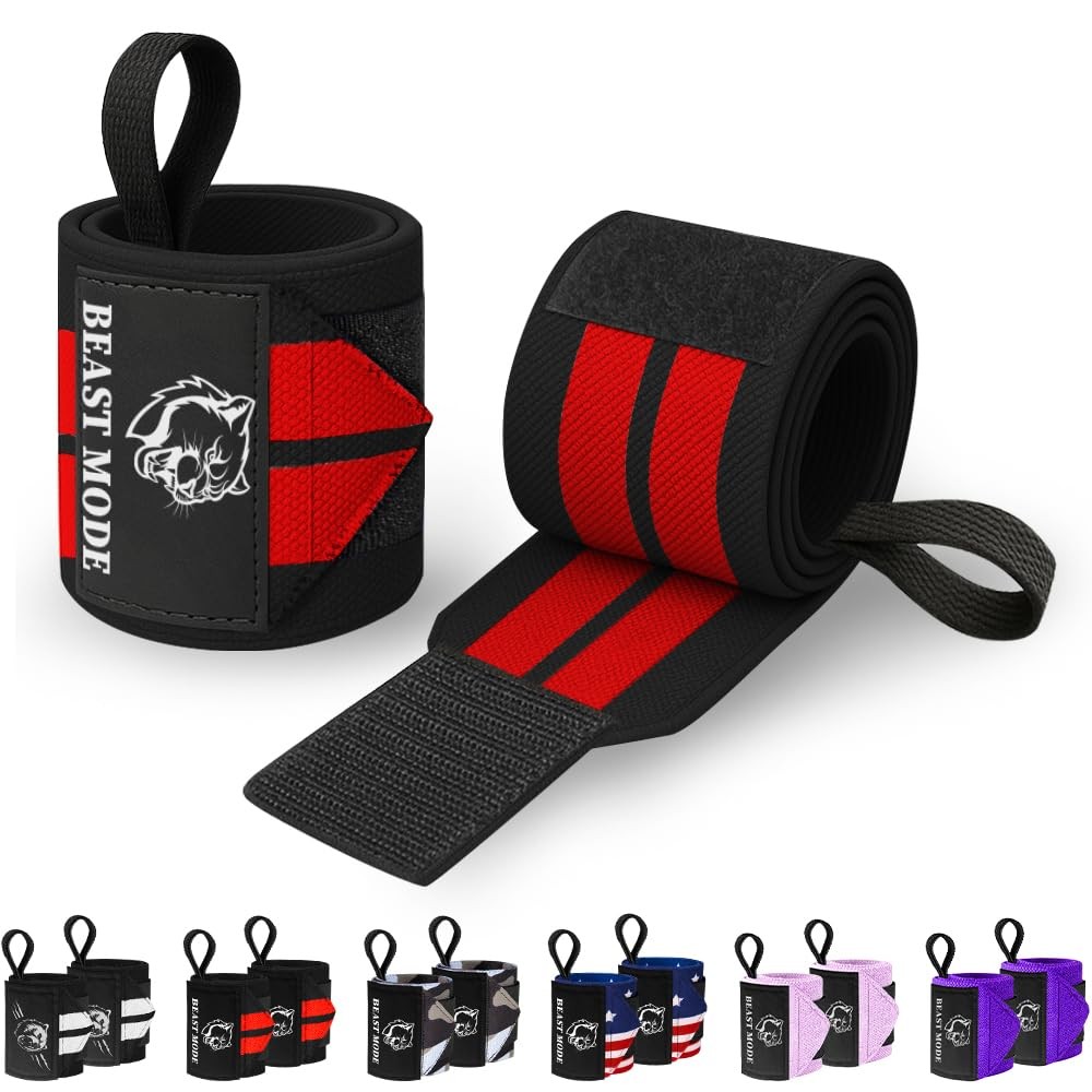 HeavyDuty Weightlifting Wrist Wraps with Thumb Loop for Powerlifting & Training