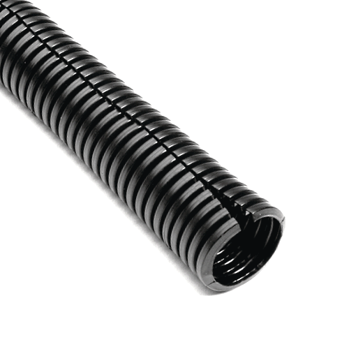 3/8" Wire Loom, Black 85°C Polyethylene Split Sleeving, 4 ft Length
