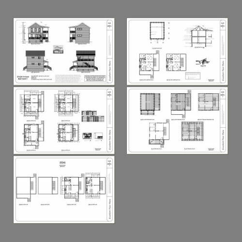 20x24 Duplex -- PDF Floor Plan -- 960 sq ft -- Model 1