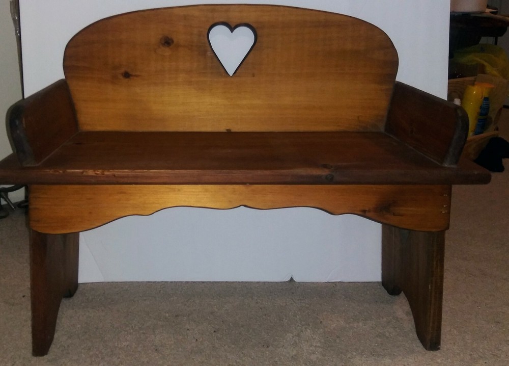 vintage rustic Wooden Childs Pouting Bench