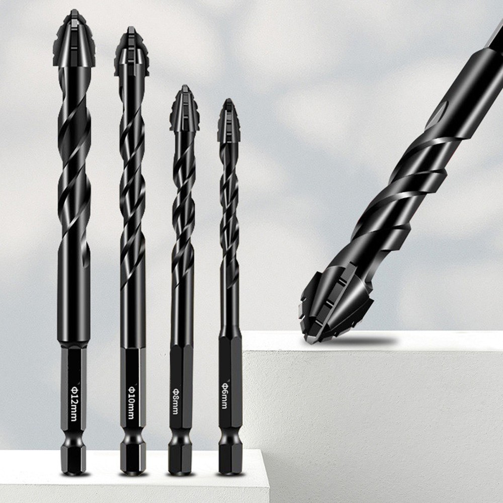 4pc Eccentric Drill Bits for Precision Drilling in Glass and Hard Plastics