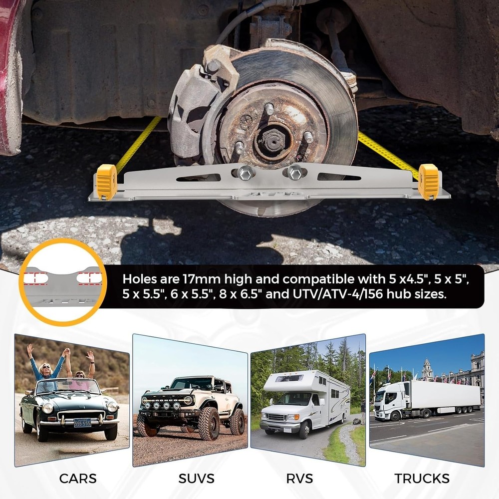 2 Pcs Wheel Toe Alignment Tool Plate, Provides Accurate Wheel Alignment Silver