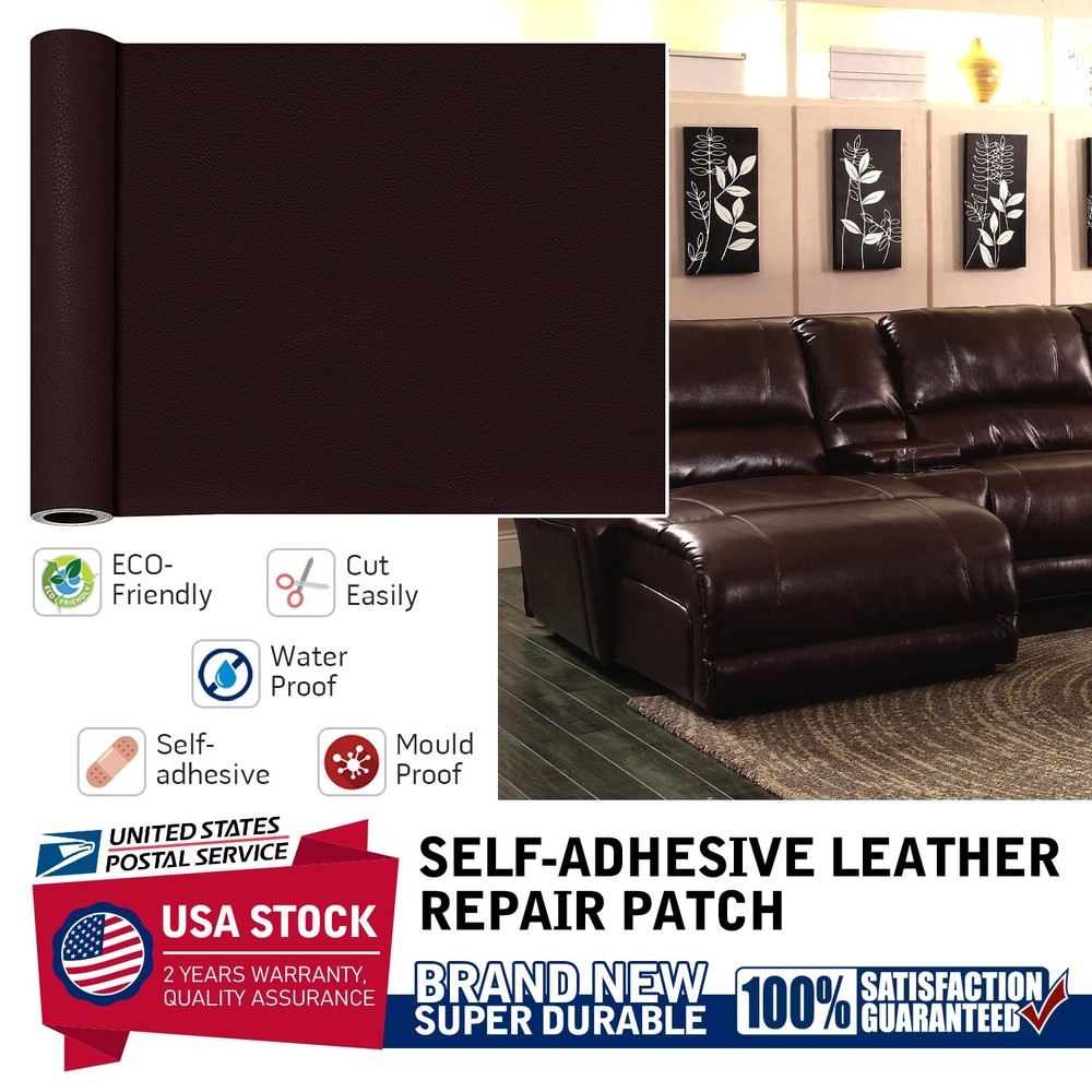 Leather Repair Tape Self-Adhesive Patch for Car Seats Couch Sofa Patch Coffee