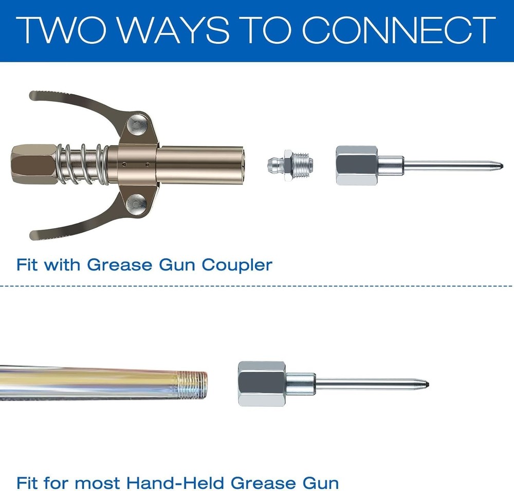 Precision Grease Needle Adapter for Easy Application - 1/8 Inch NPT Threads