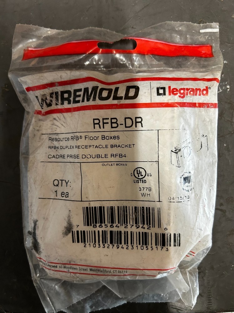 WIREMOLD DUPLEX RECEPTACLE BRACKET # RFB-DR