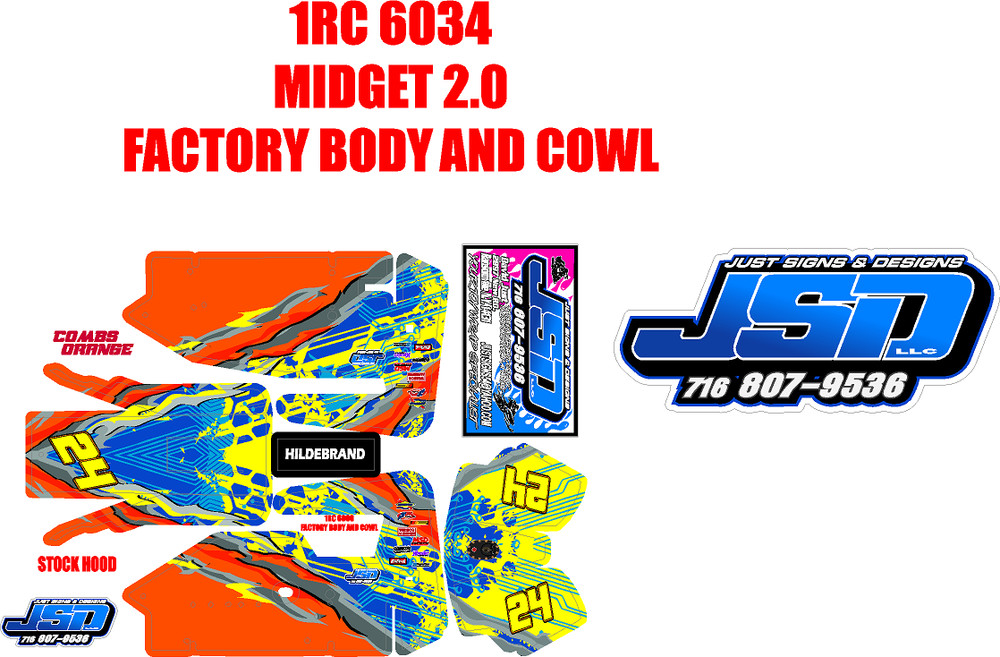 1RC MIDGET WRAP COMBS ORANGE 1X18 SCALE