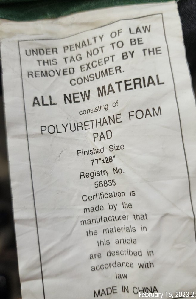 Cabela's Polyurethane Foam Pad Green/Black 77"x28" #24