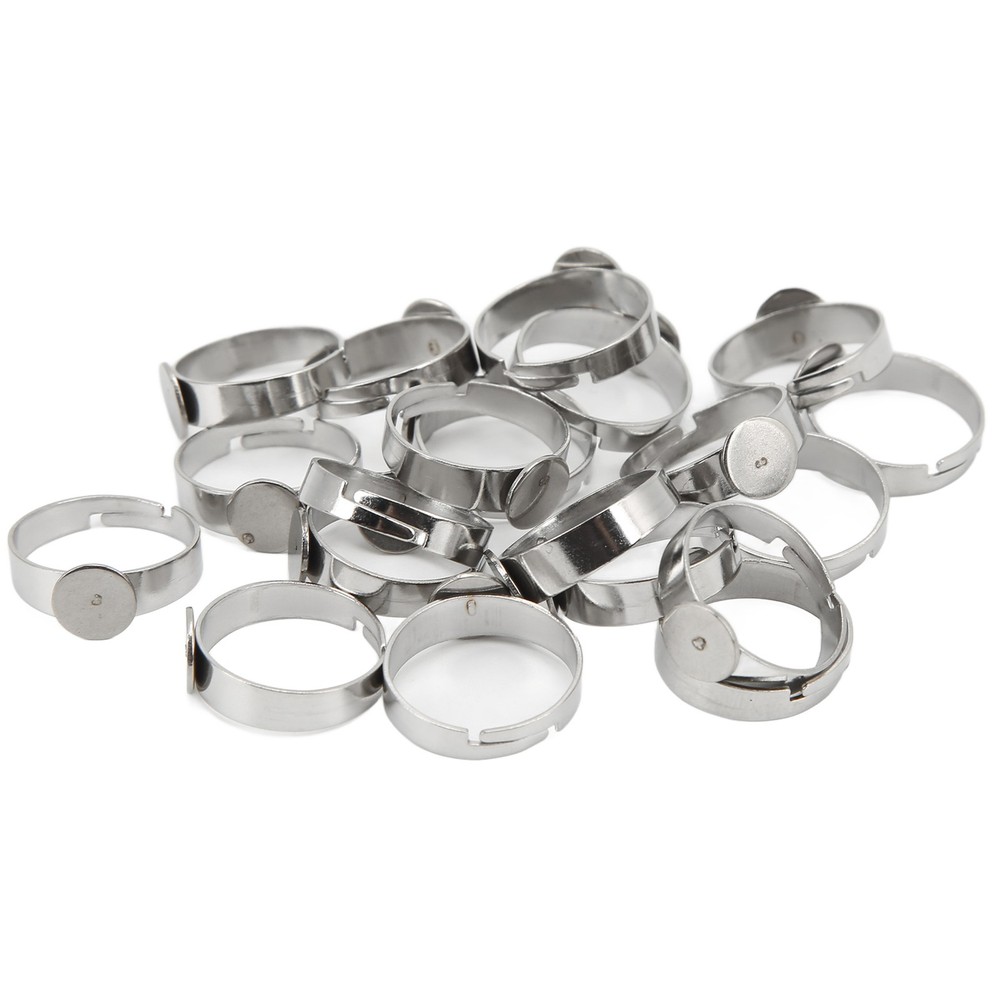 Adjustable Ring Blanks Ring Blanks 8mm Base Diameter 20PCS For Rings For