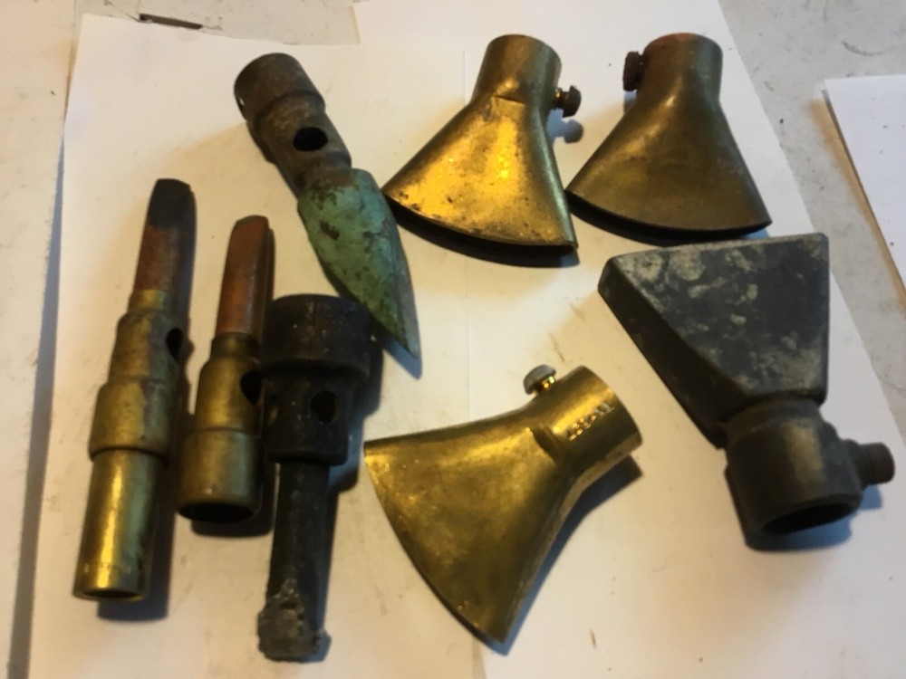 8 soldering tips, solid brass and copper, vintage_______________________A-165
