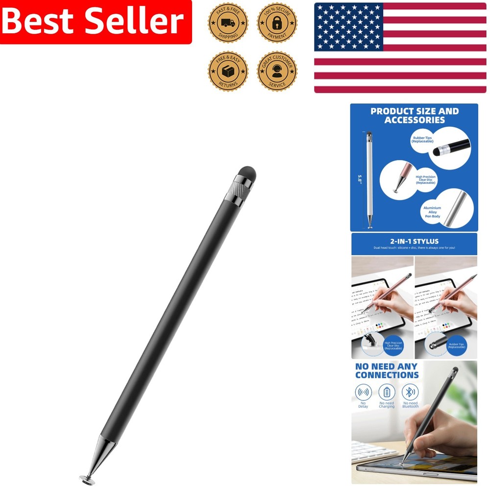 Smooth Disc Tip Stylus Pen for Accurate Touch Inputs - Lightweight & Portable