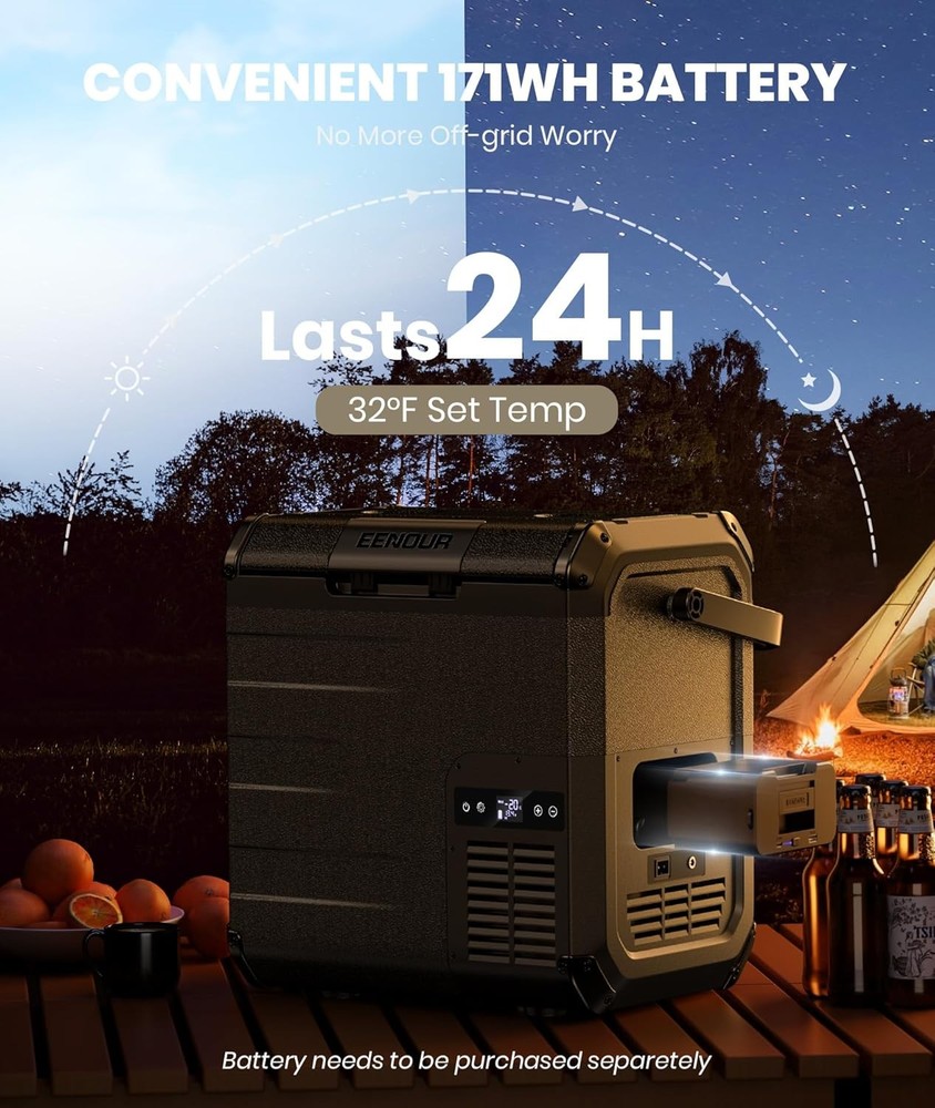 Solar Powered Cooler 19QT 25W Black