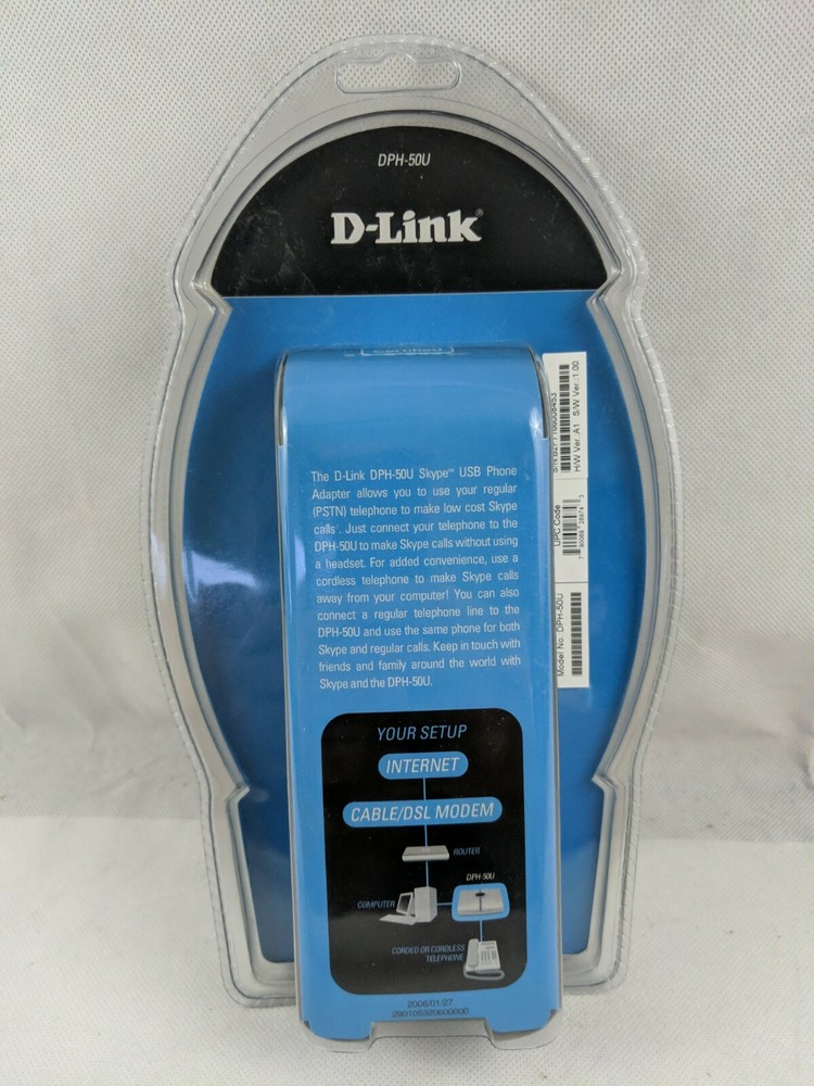 D-Link DPH-50U Skype USB Phone Adapter Skype Certified
