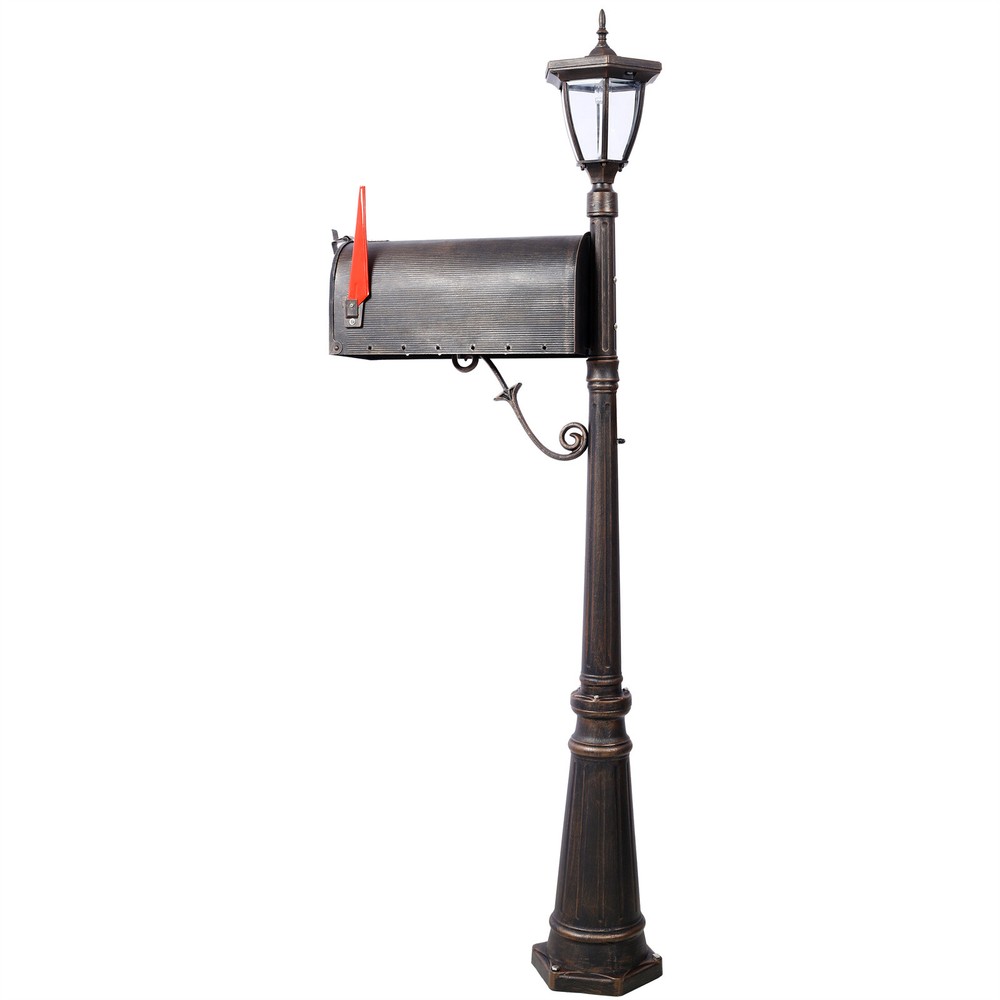 Mailbox/Post Solar Light Combo Kit Heavy Duty Cast Aluminum Postal Mail Box