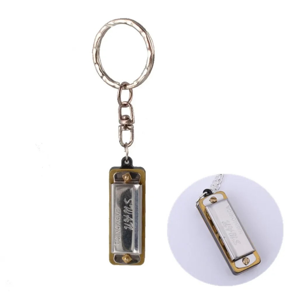Metal Chain Silver Tone Necklace Design Mini Harmonica