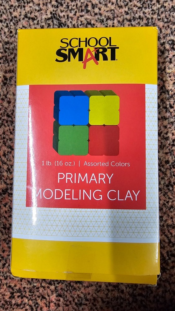 School Smart Modeling Clay, 1 Pound, Assorted Primary Colors