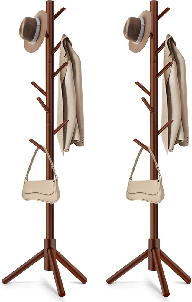 Coat Rack Freestanding Coat Rack W/ 8 Hooks & 3 Adjustable Size Tree Coat Racks