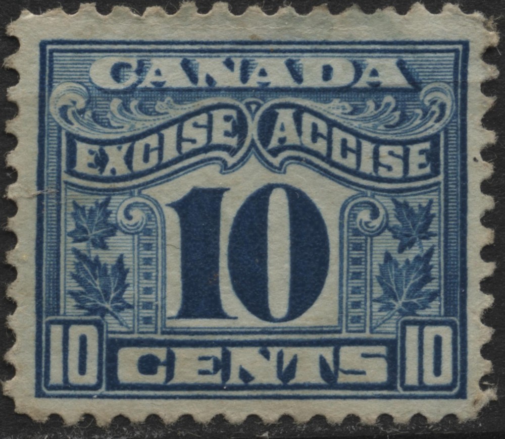 Canada 1915 #FX42 10c blue Excise Tax - 2 leaf, used