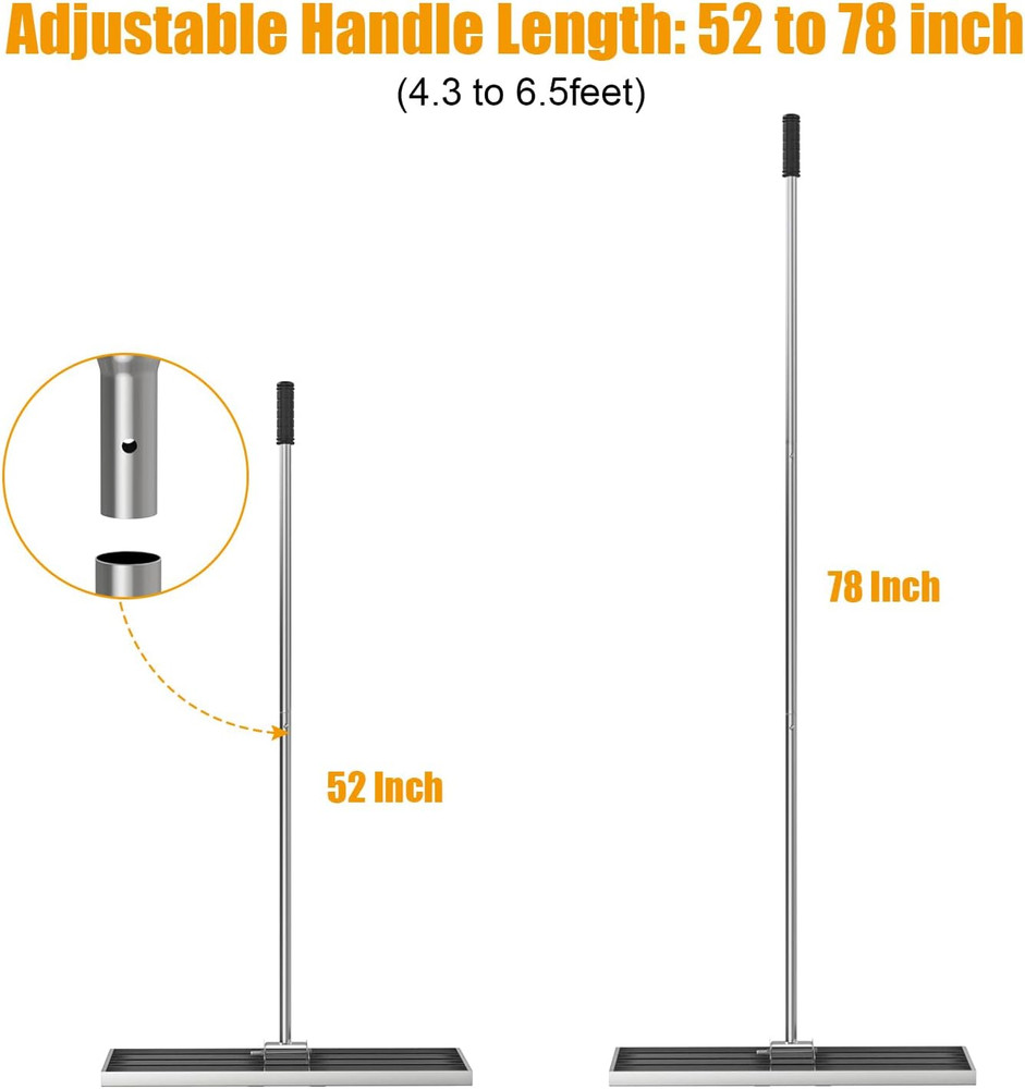 48" Lawn Leveling Rake, Lawn Leveler Tool with 52"-78" Adjustable Telescopic Han