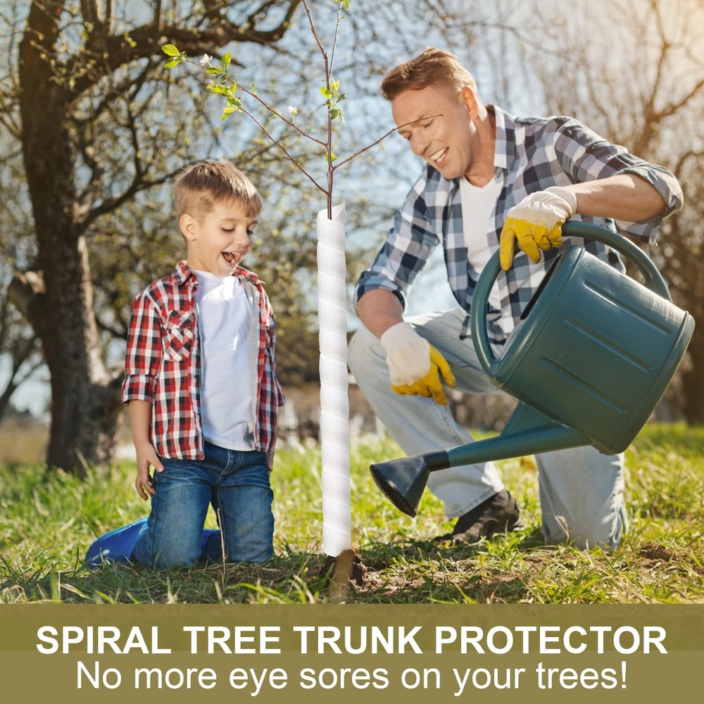 4/6/8 Pcs Tree Trunk Protector-2 Size Plastic Spiral Guard Trunk...