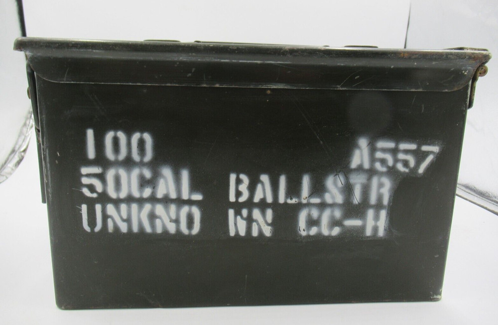 Military Ammo Box 50 Cal EMPTY contents.