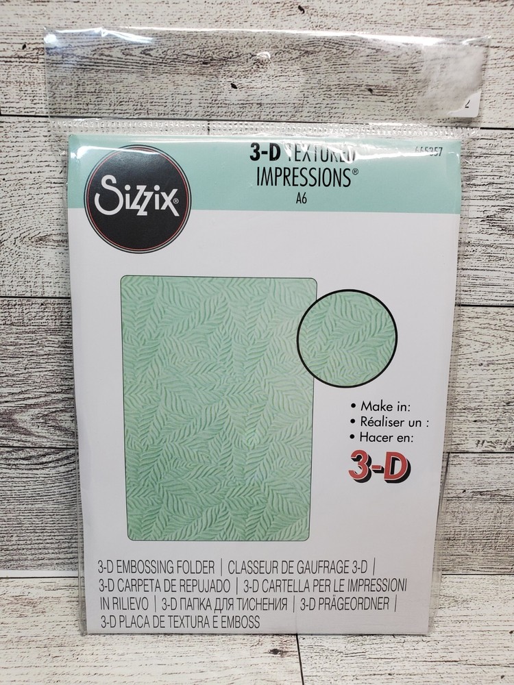 SI1 Sizzix 3D Textured Impressions A6 Leaf Pattern Embossing Folder