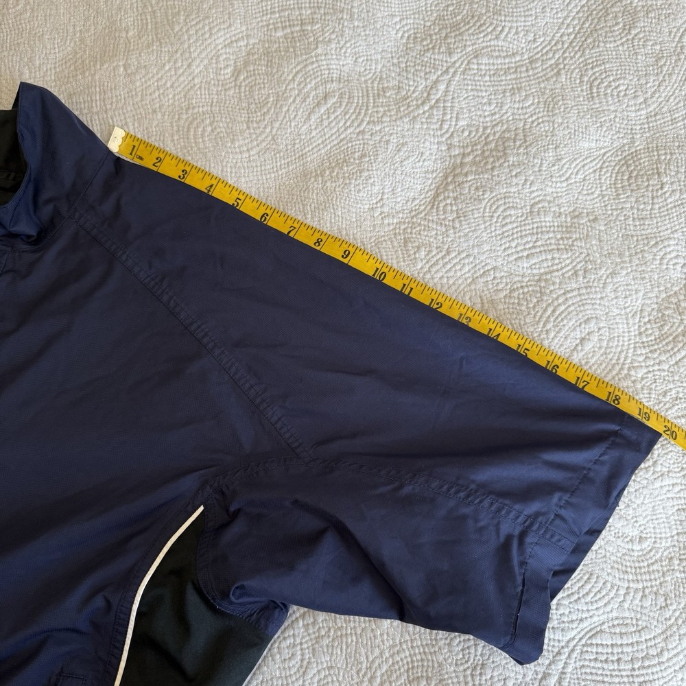 Footjoy Dryjoys Mens Jacket S Small Short Sleeve Half Zip Lined Navy Pullover