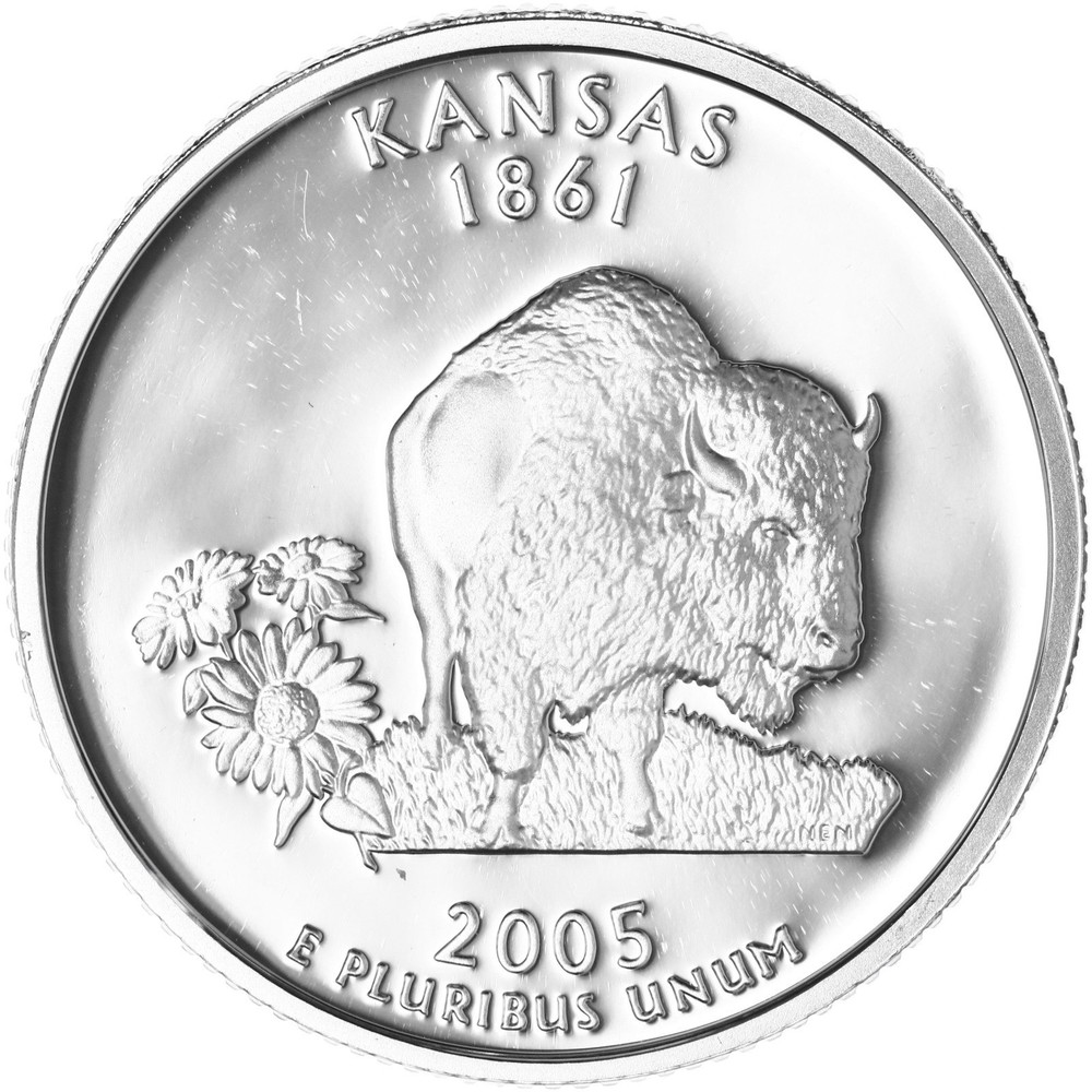 2005 S State Quarter Kansas Gem DCam Proof CN-Clad