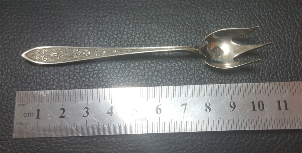 Antique Silver Small Serving Fork 1800's