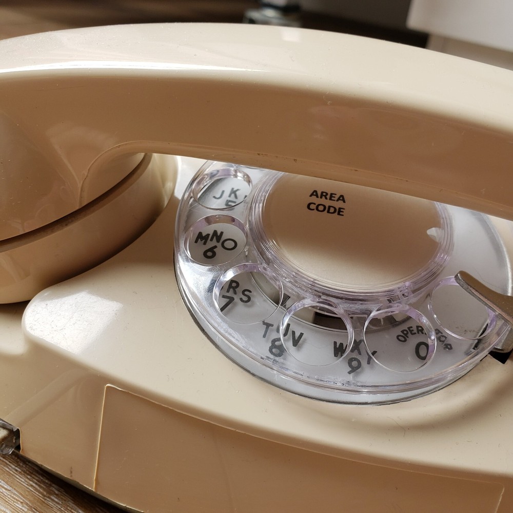 Dial Card Insert AREA CODE 1.5” Ivory Background for Rotary Phone