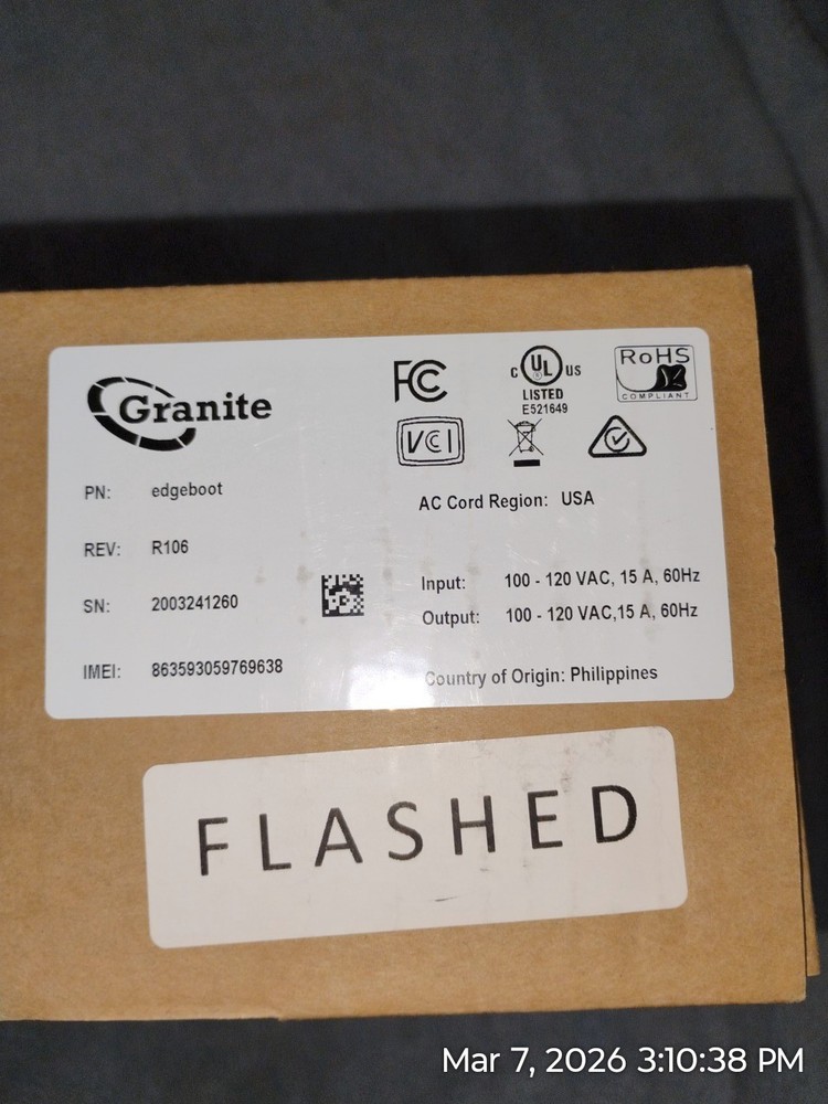 Granite EdgeBoot 15A Ai-Powered PDU/Dock OBN
