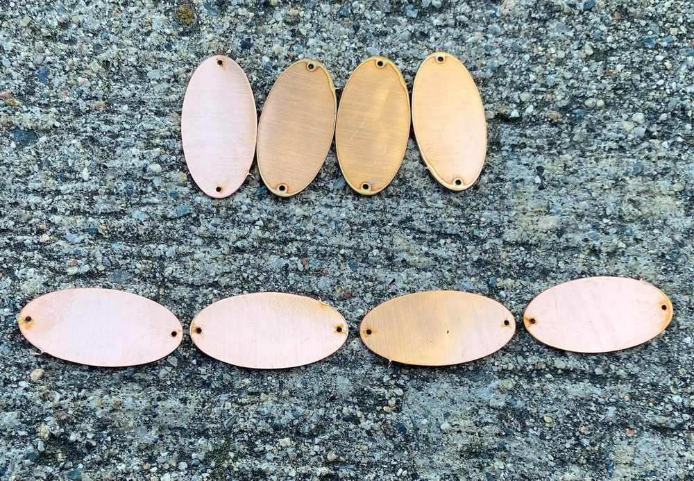 1"x 1/2" Oval Copper Connector Links with Holes (10 Pack)