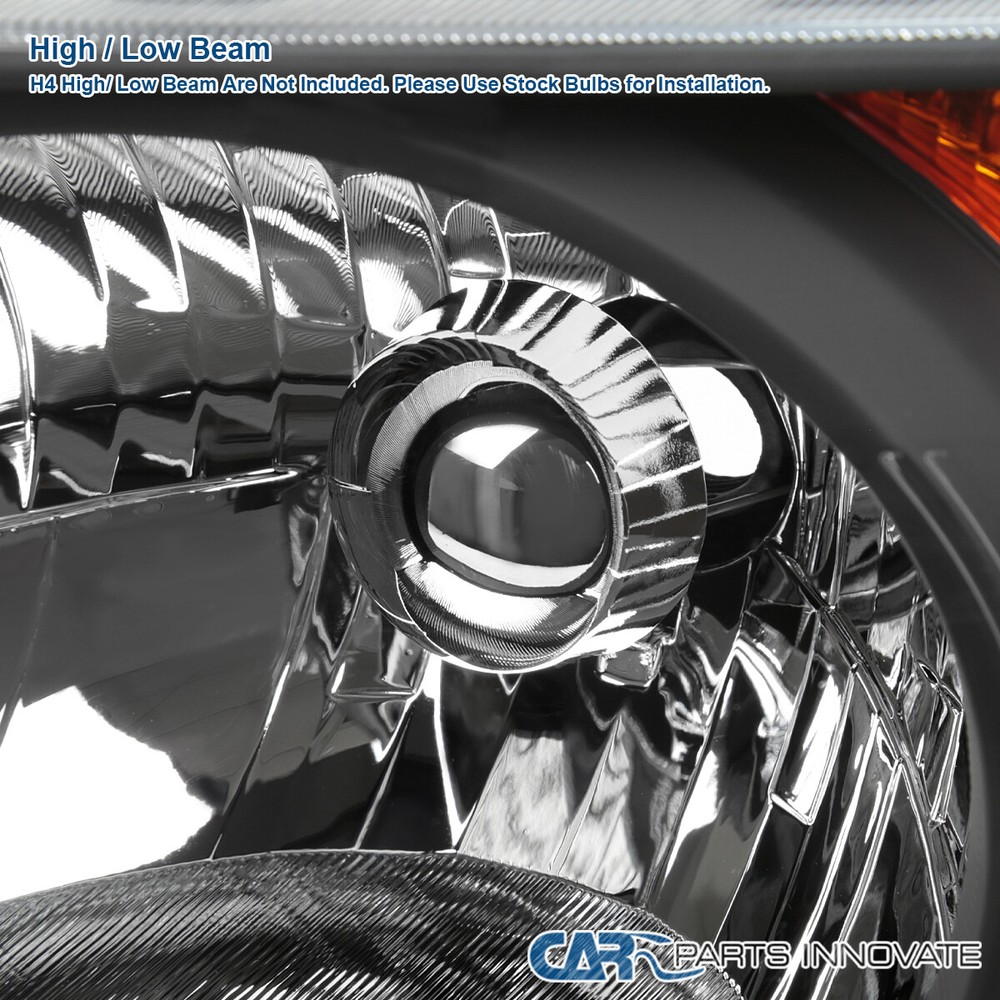 Fits 2003-2008 Honda Element Black Headlights Left+Right Pair Assembly 03-08