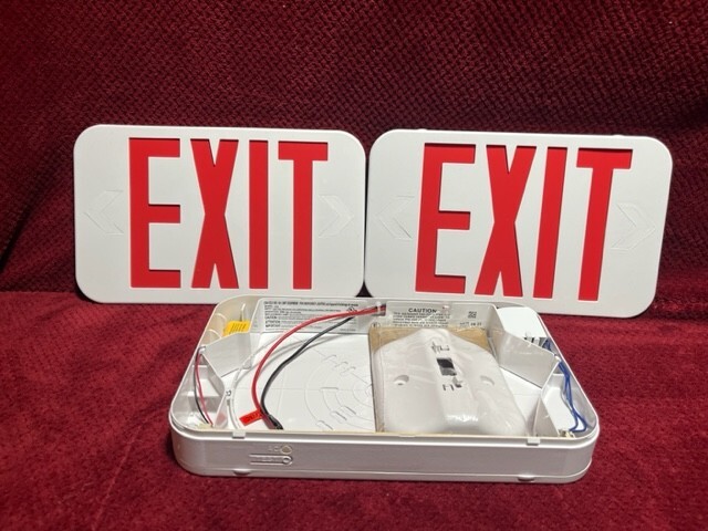 HUBBELL Illuminated Exit Signs - Emergency / Exit Sign, LED Series CE Open Box