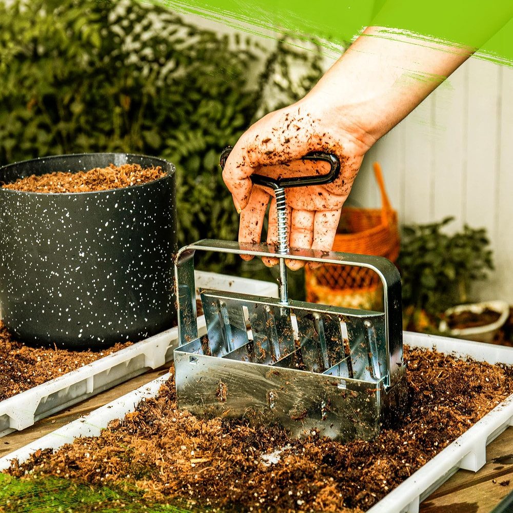 TILLERMAN Heavy Duty Soil Blocker Bundle – Rubber Sealed Handle, No Spring Slip